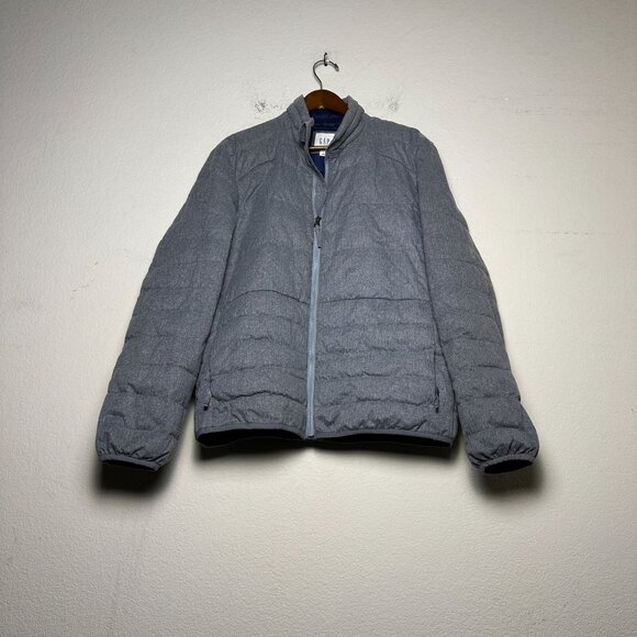 GAP Puffer Jacket Men M Grey Gorp Utility  Outerwear Full Zip Hiking Winter Fall - Picture 1 of 11